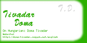 tivadar doma business card